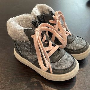 High-top sparkly sneakers with fur!